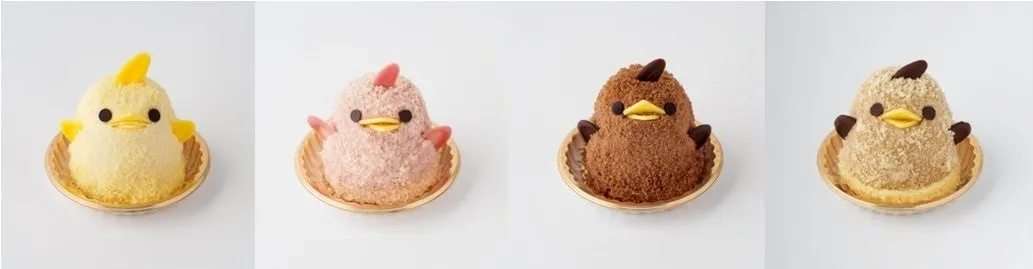 4種類のフレーバーが並ぶぴよりん