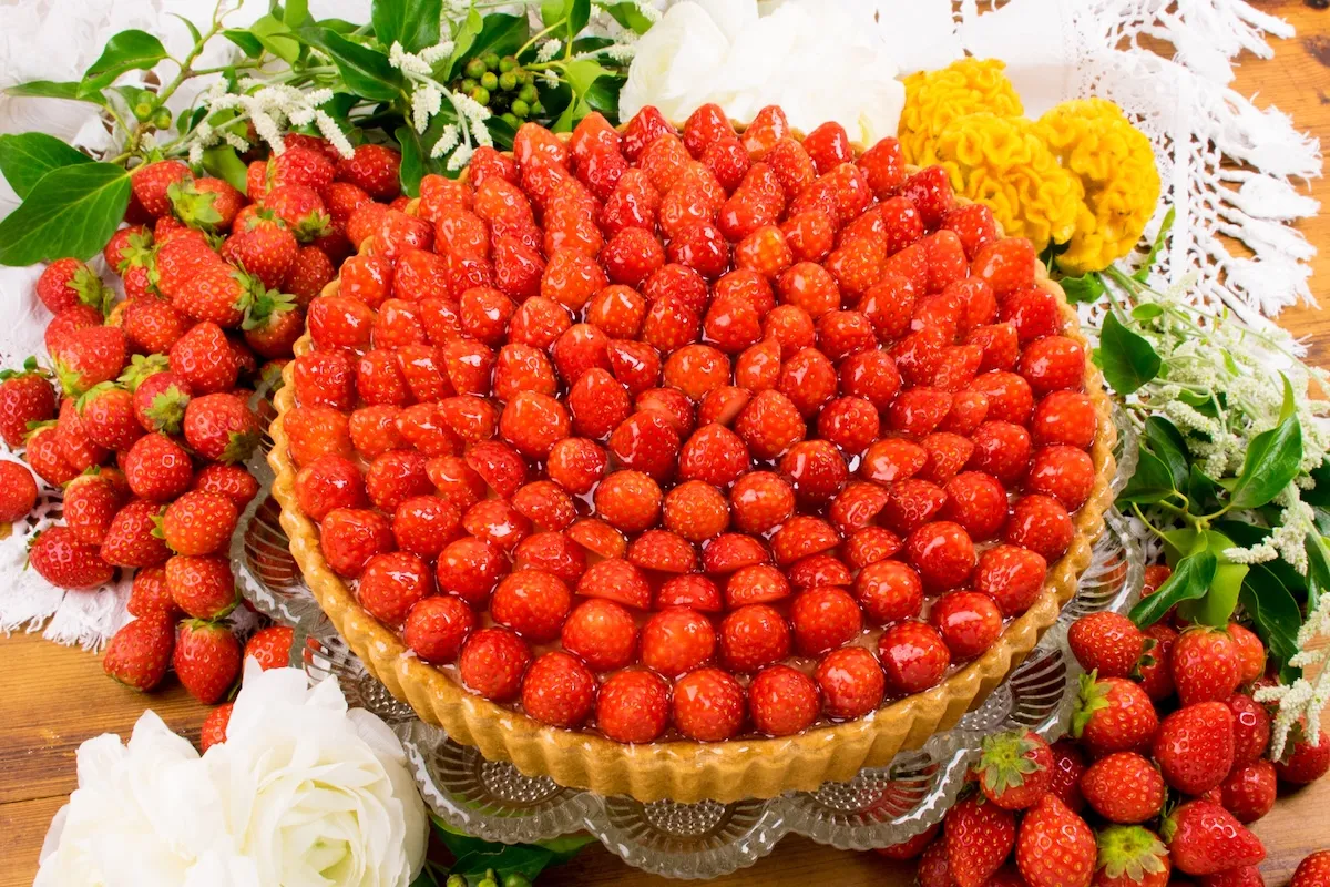 すずあかねを隙間なく並べた華やかなタルト