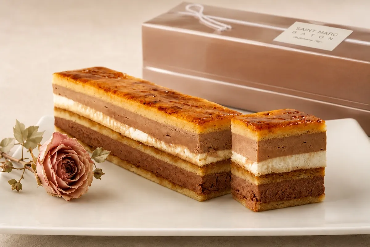 ほろ苦いキャラメリゼと2種のチョコレートが織りなす