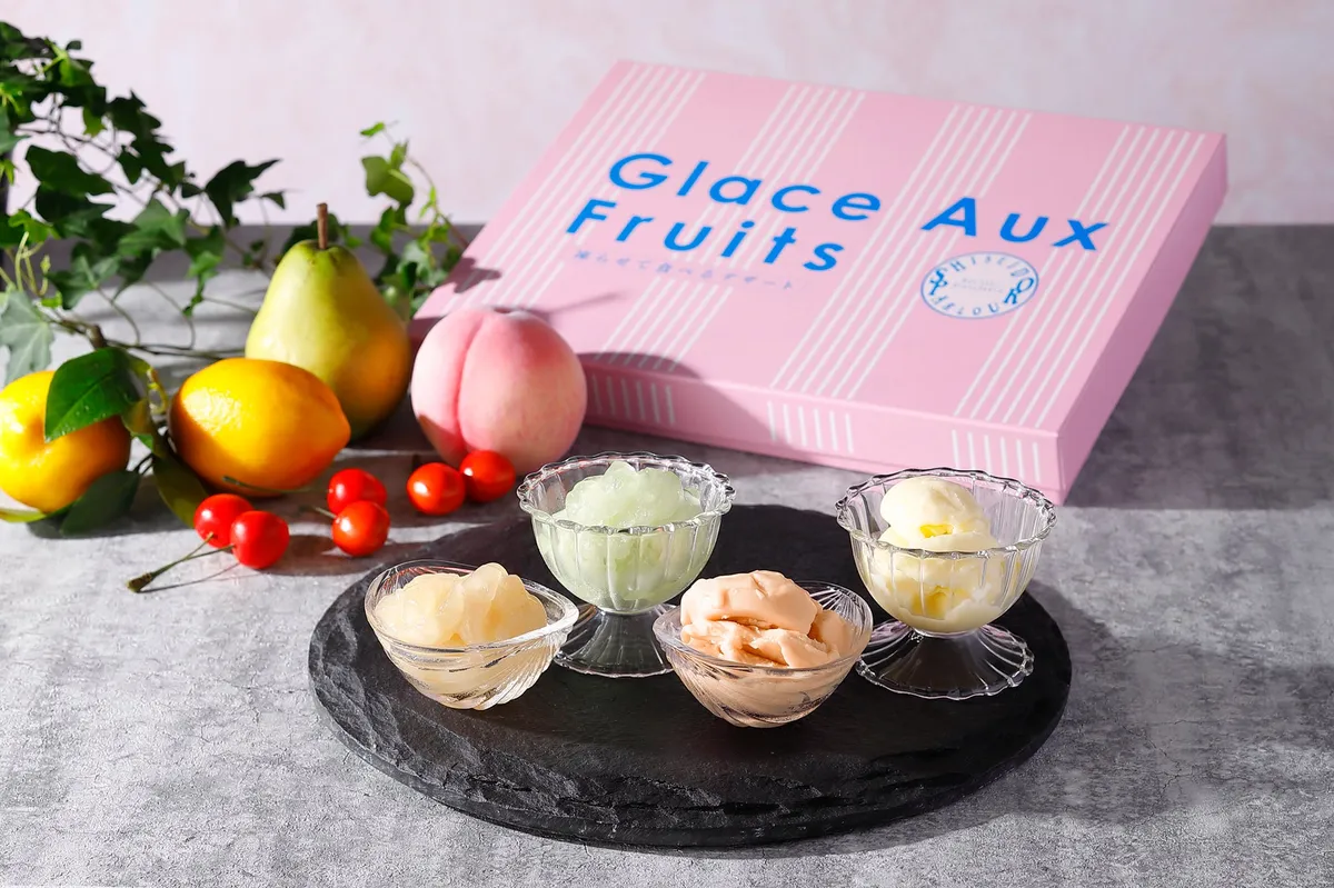 グラス オ フリュイの盛り付けとギフトボックス