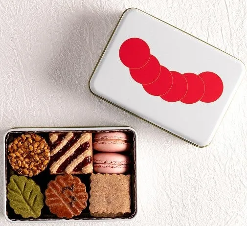 和楽紅屋の洗練されたデザインのクッキー缶