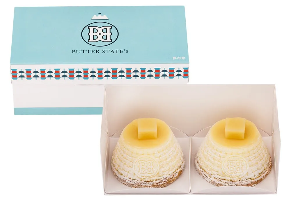 バターメルティチーズケーキの2個入りパッケージ