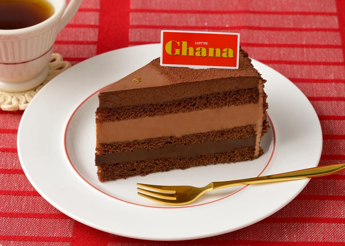 美しい層が重なる濃厚生チョコケーキのカット