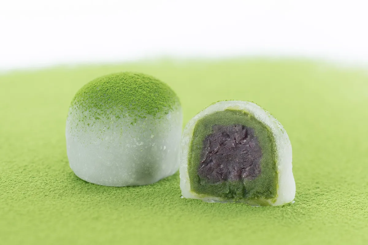 抹茶大福の美しい断面