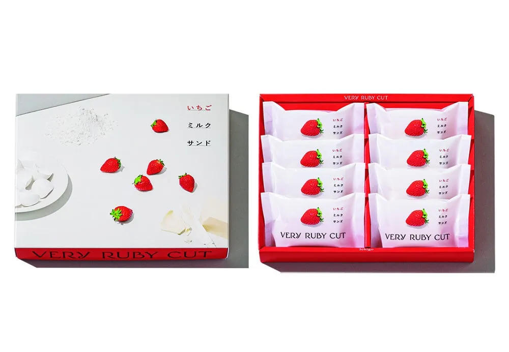 いちごミルクサンドのパッケージデザイン