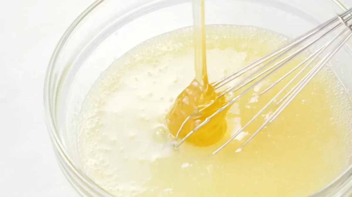 特製レモネードシロップを混ぜ合わせる工程