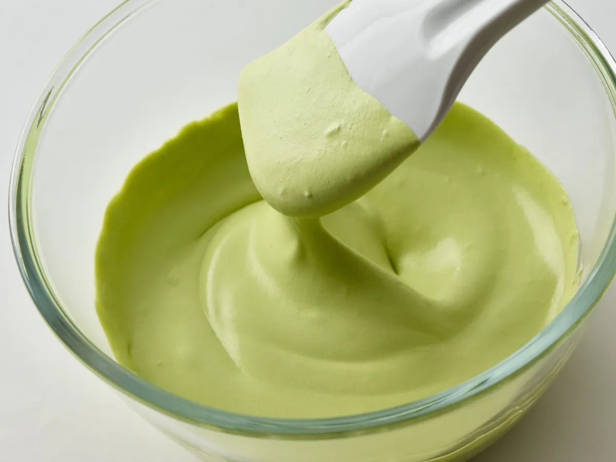 ボウルに入った濃厚な抹茶クリーム