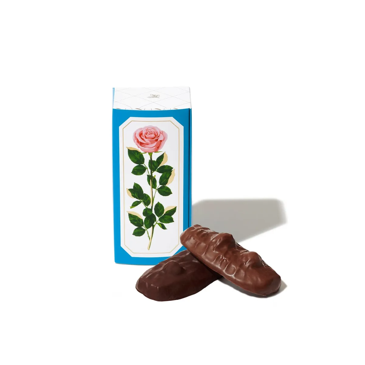 一輪の薔薇が描かれたショコラサブレ