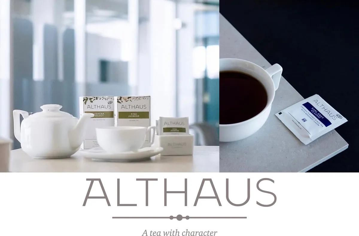 ドイツの最高級紅茶ブランドALTHAUSのティーバッグとティーカップ