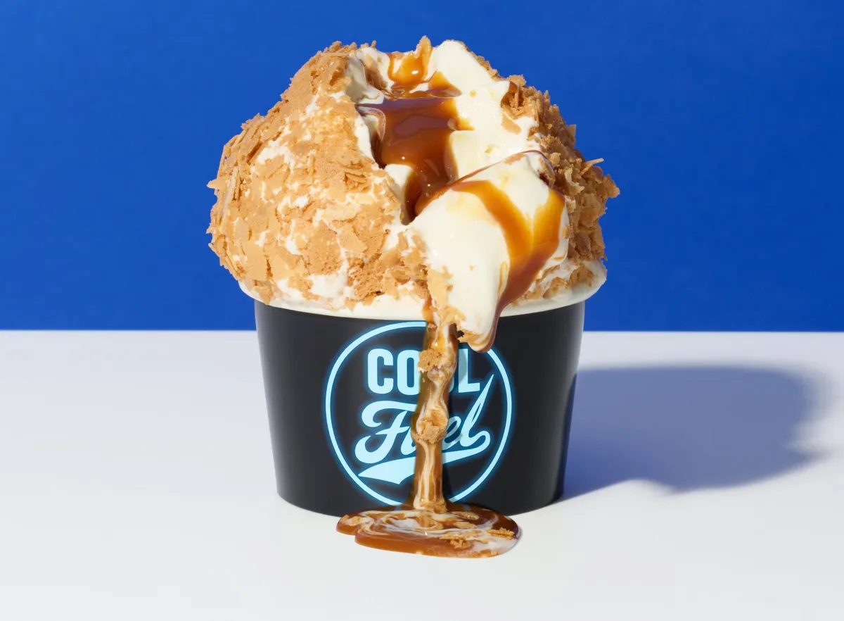 色とりどりのフレーバーが並ぶCOOL Fuelのアイスクリーム