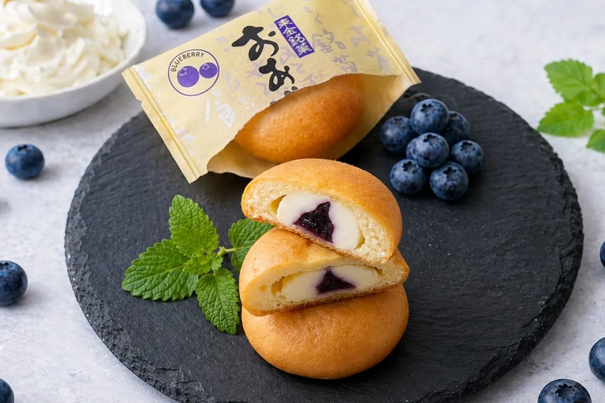 可愛らしいパッケージと半分にカットされたおあがんな
