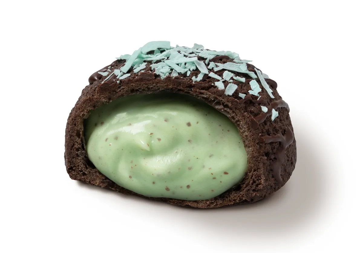 ミントクリームたっぷりのチョコミントシュー断面