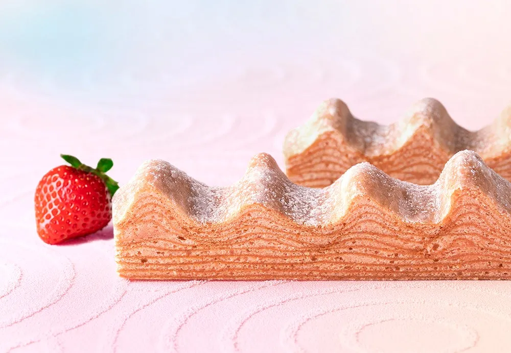 マウントバーム 苺バターの断面と苺のアップ