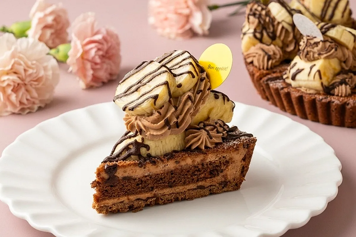 ボリューム満点の山盛りチョコバナナの王様タルト