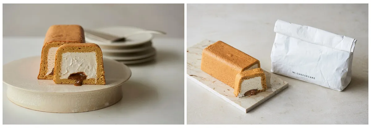烏龍茶クリームとプラリネを使用した限定ロールケーキ