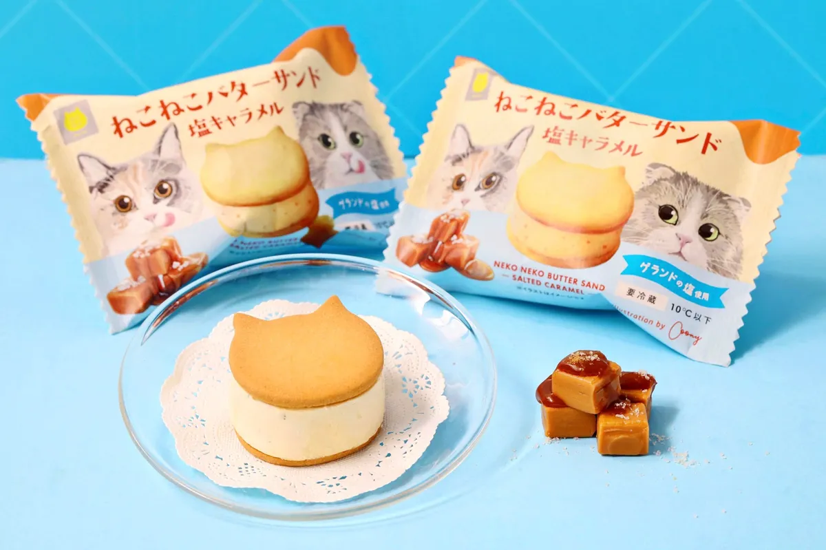 ねこねこバターサンドのパッケージと中身
