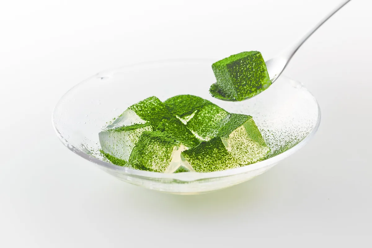 抹茶をまぶしたたねや寒天 抹茶