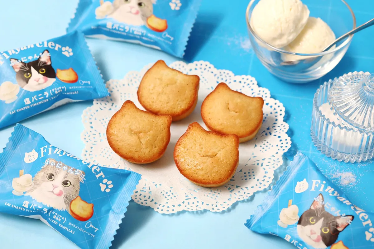 ふぃにゃんシェ 塩バニラとアイスクリームの盛り付け