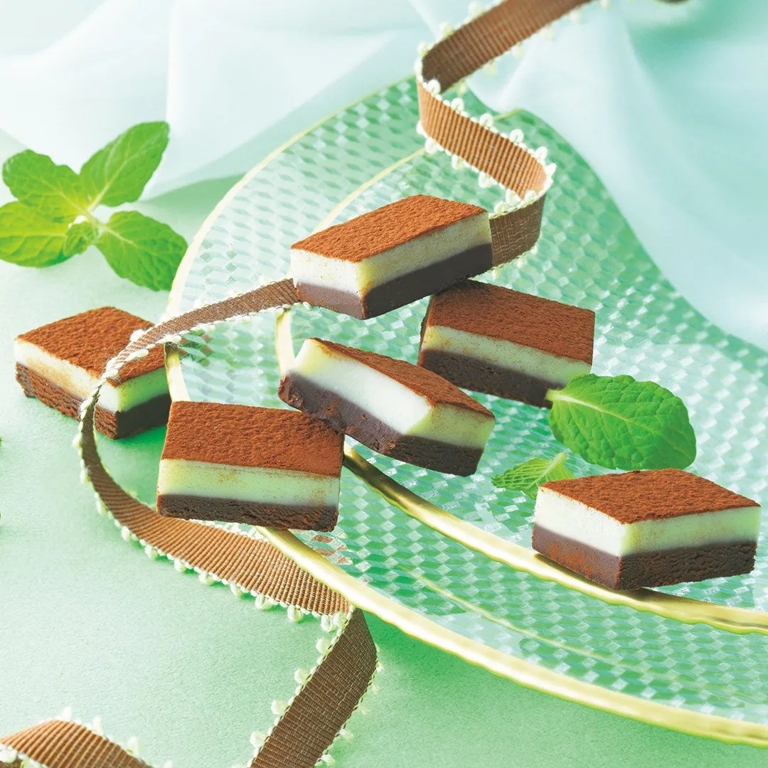ミントとチョコの2層が美しい生チョコレート