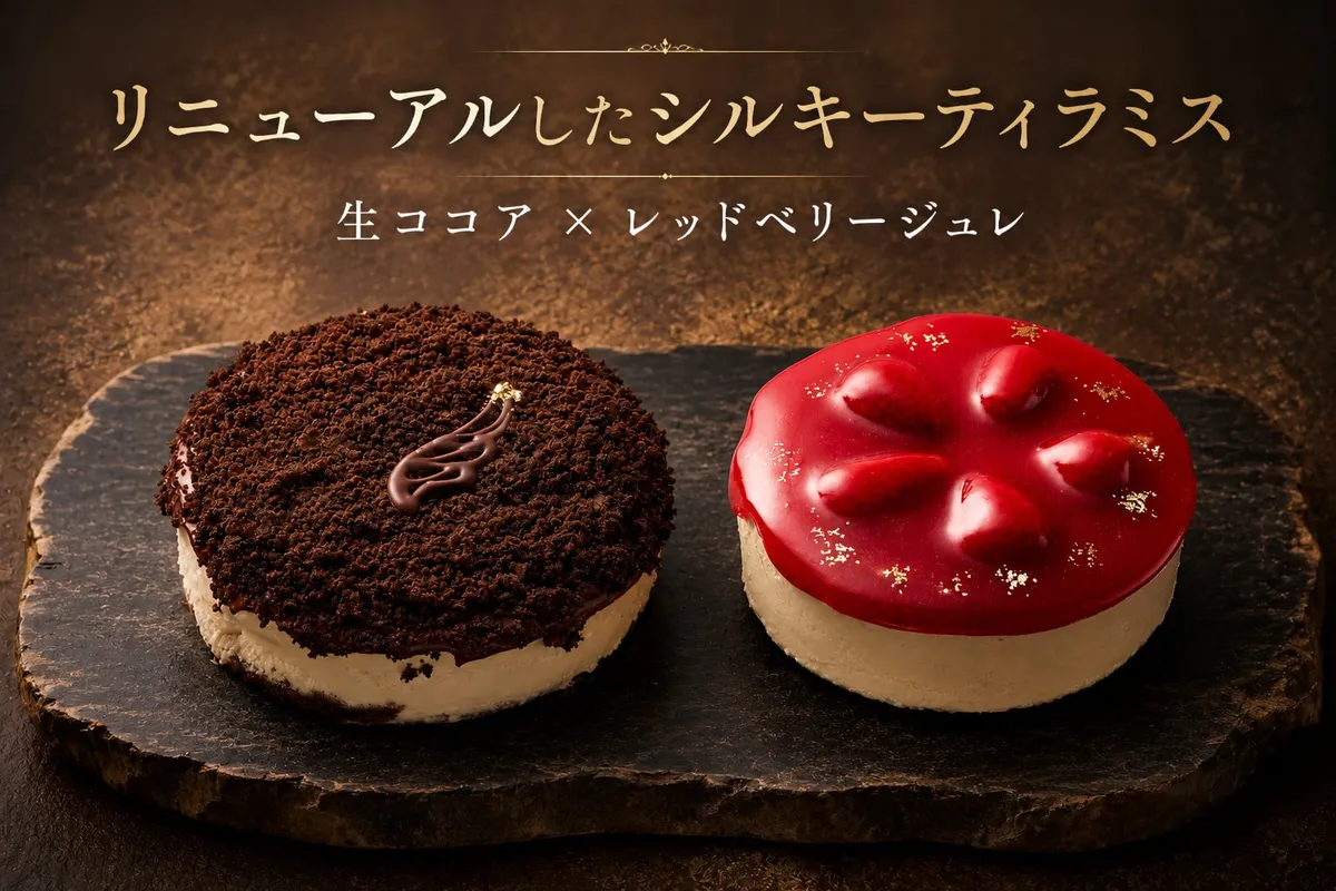 リニューアルしたシルキーティラミスのオリジナルとストロベリー