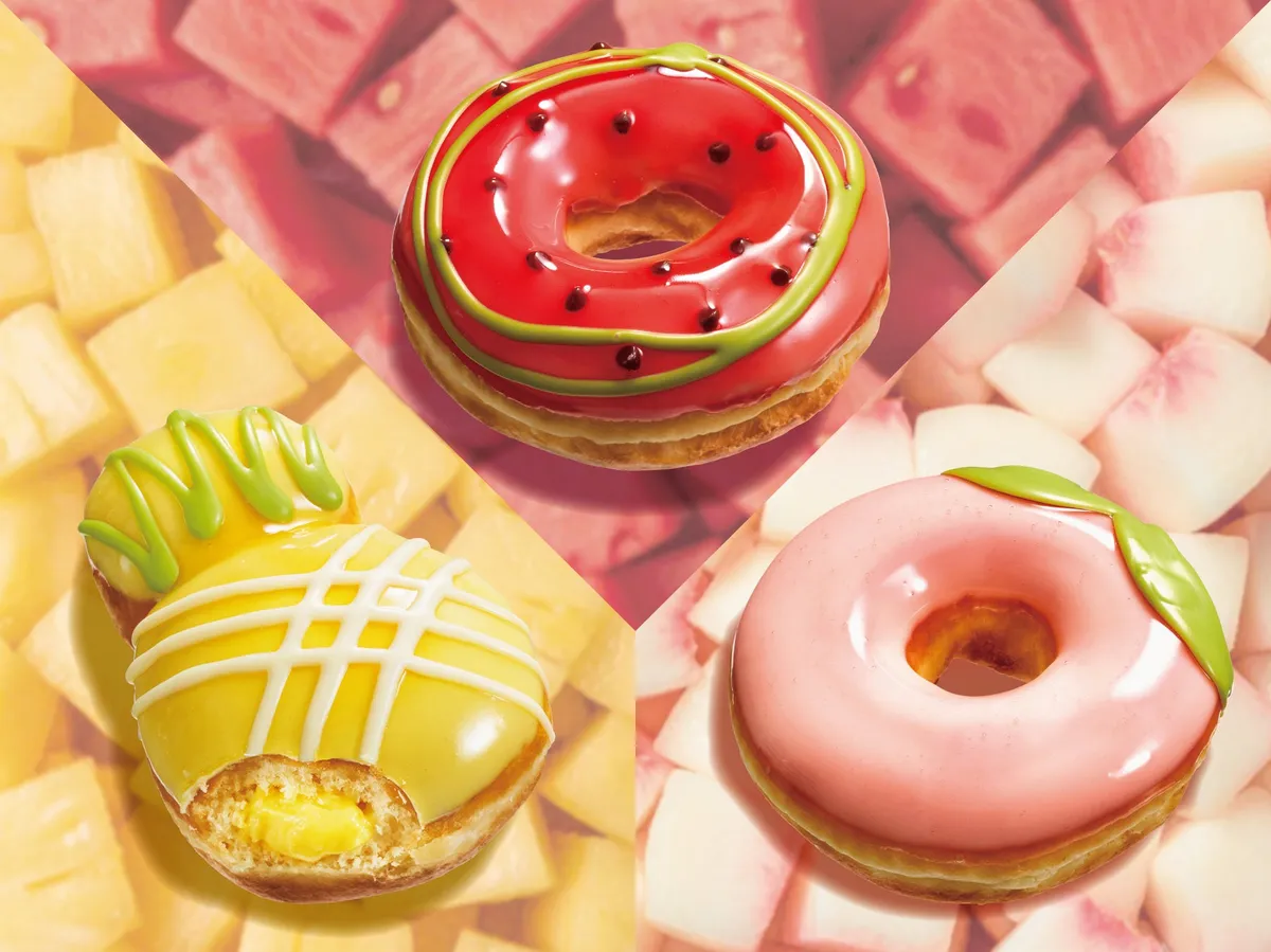 夏限定のフルーツドーナツ3種セット