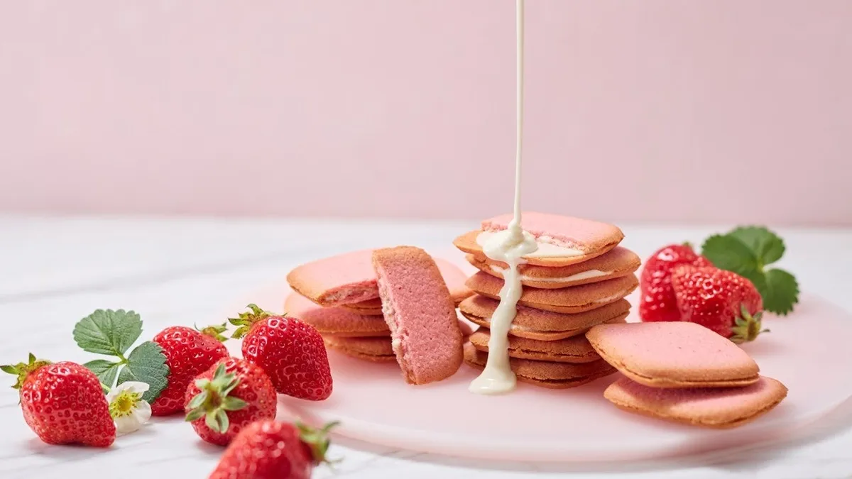 あまおういちごのラングドシャととろけるホワイトチョコ