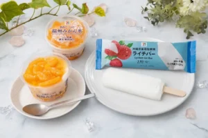 セブンに夏のご褒美!果肉たっぷりの「温州みかん氷」と塩が決め手の「ライチバー」が新登場