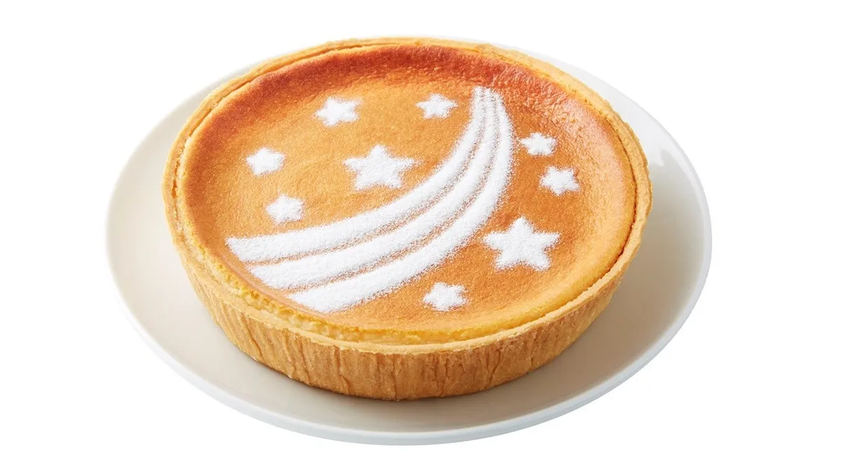 天の川と星が描かれた七夕限定デザインのモロゾフのチーズケーキ