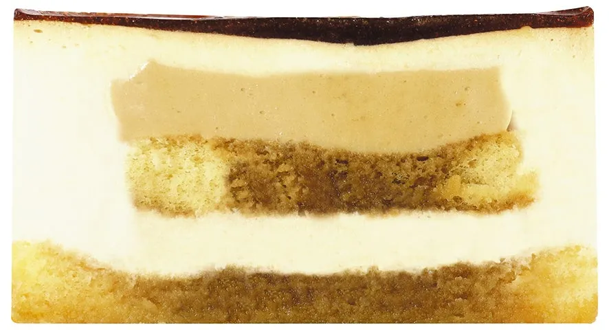 ミルキーティラミスケーキの断面図