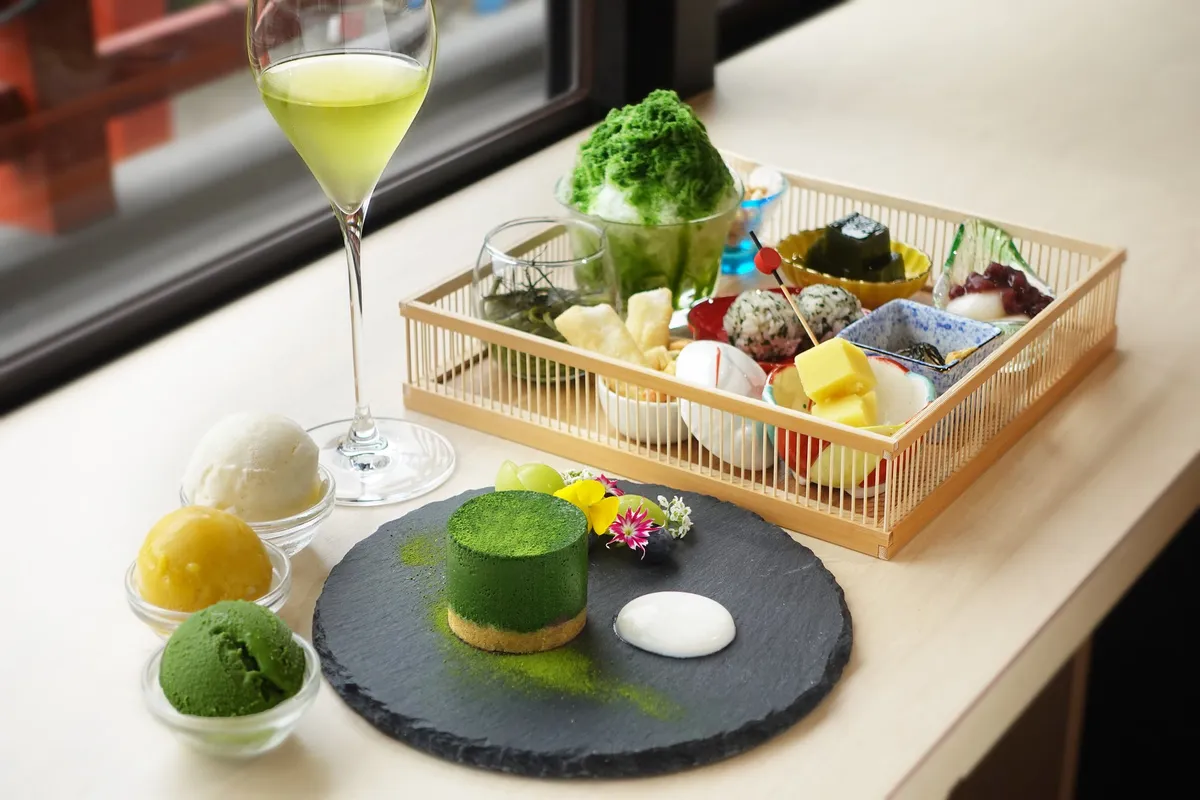午後の抹茶プレート全体像