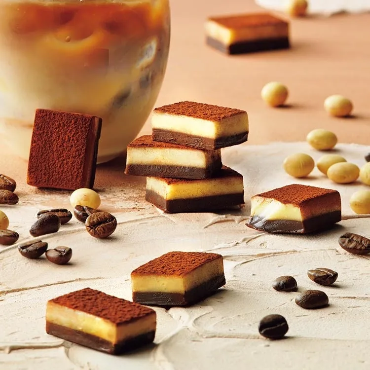 生チョコレート[ソイ×カフェラテ]の断面