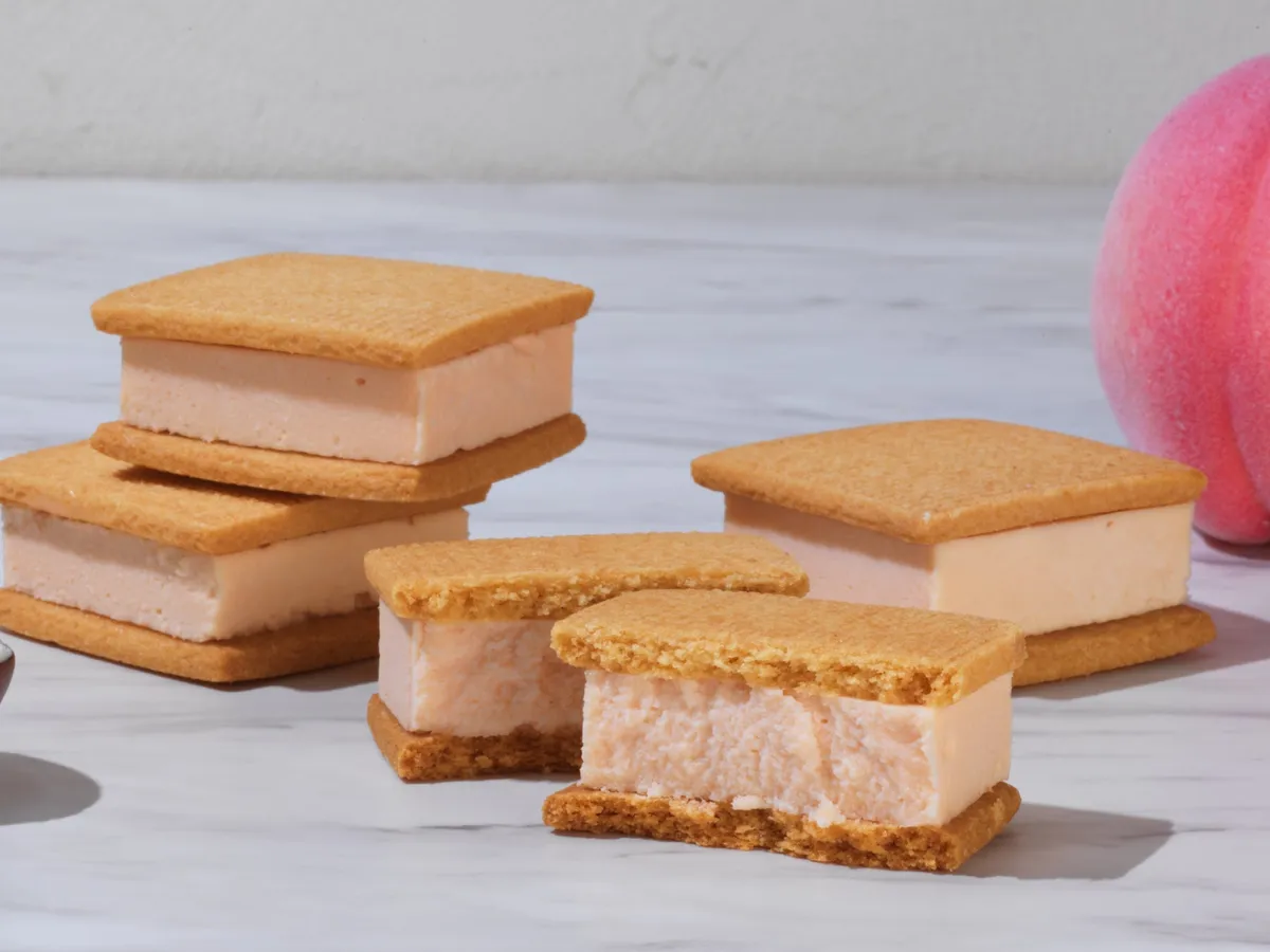 桃のチーズケーキサンド