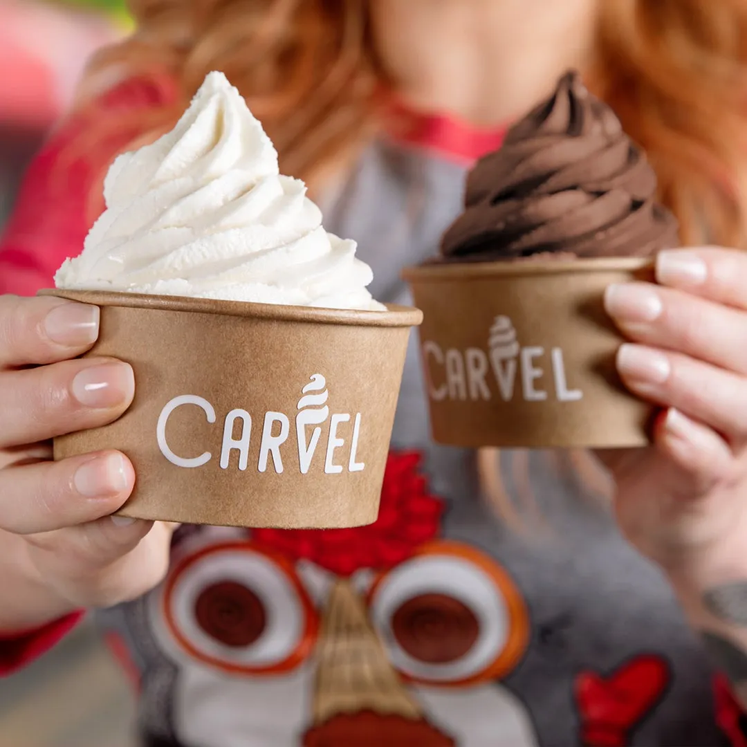バニラとチョコレートの2種類のカップソフトクリーム