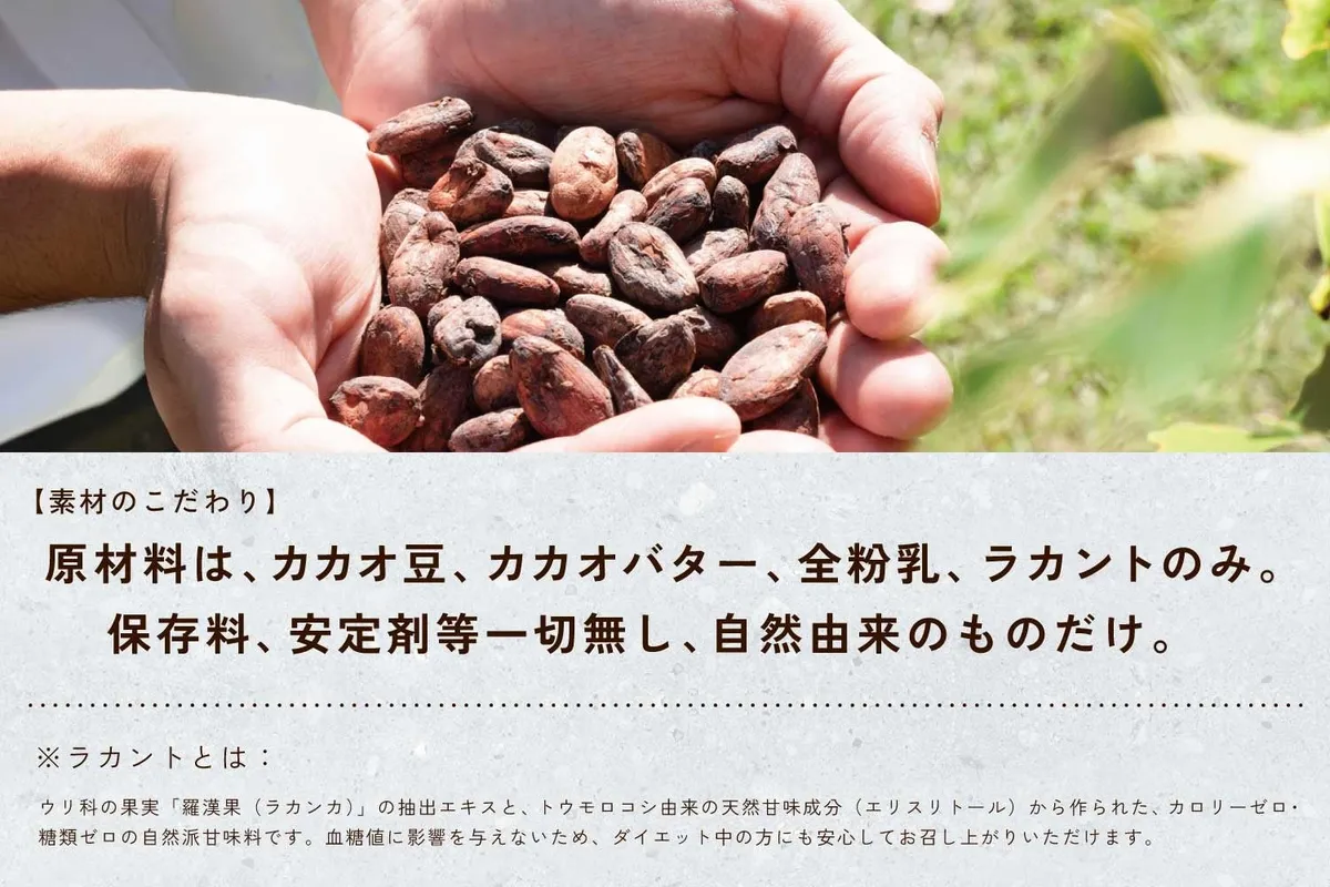 両手いっぱいに乗った厳選されたカカオ豆