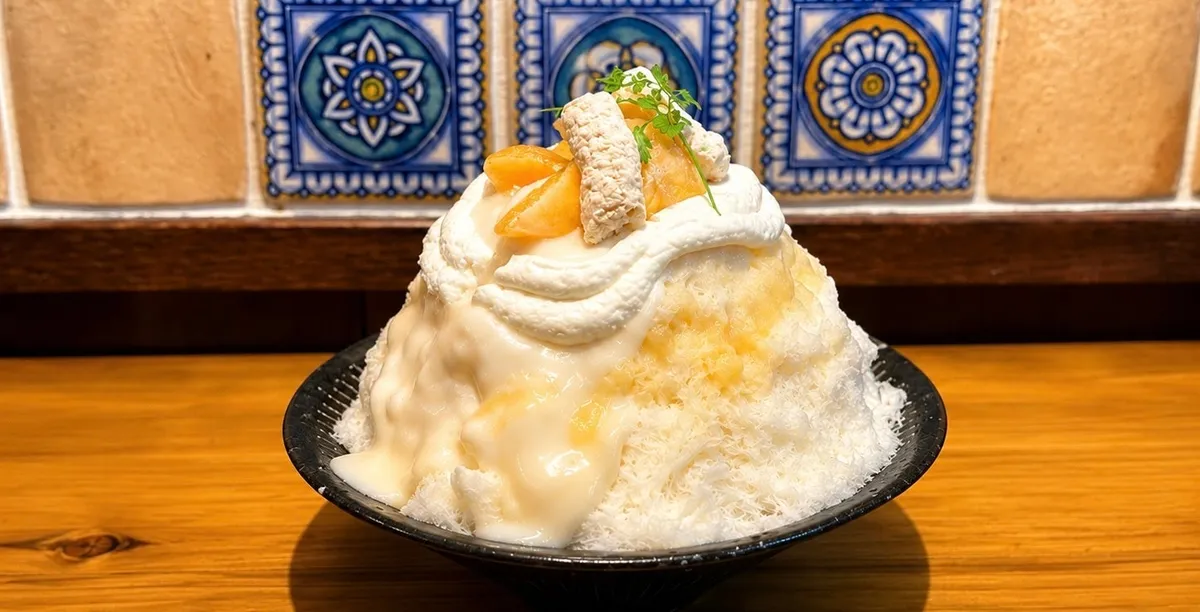 メロンのショートケーキかき氷