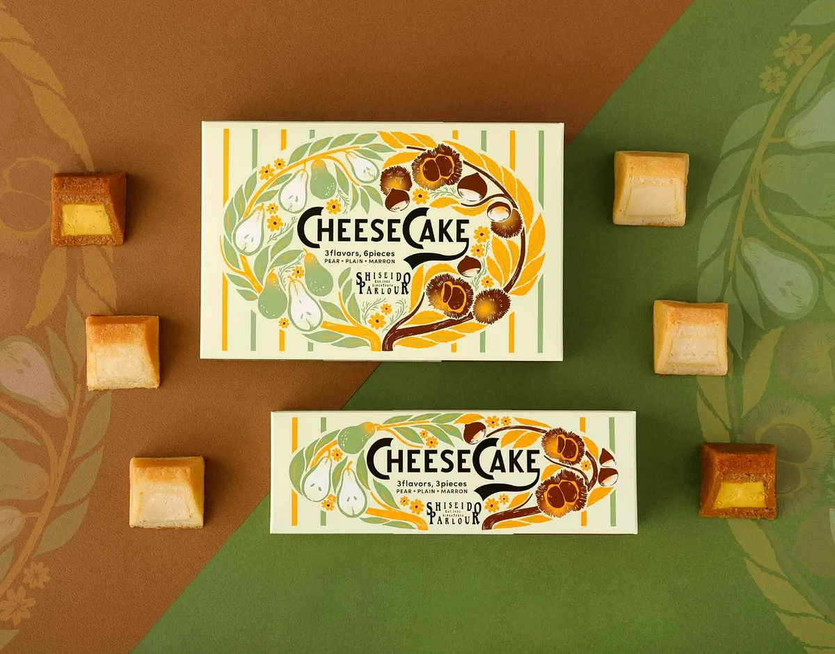 資生堂パーラーの秋限定チーズケーキ詰め合わせパッケージと中身