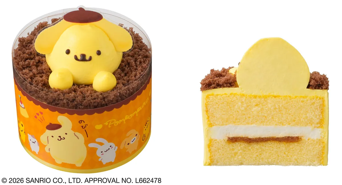 断面まで美味しそうなポムポムプリンのプリン風ケーキ