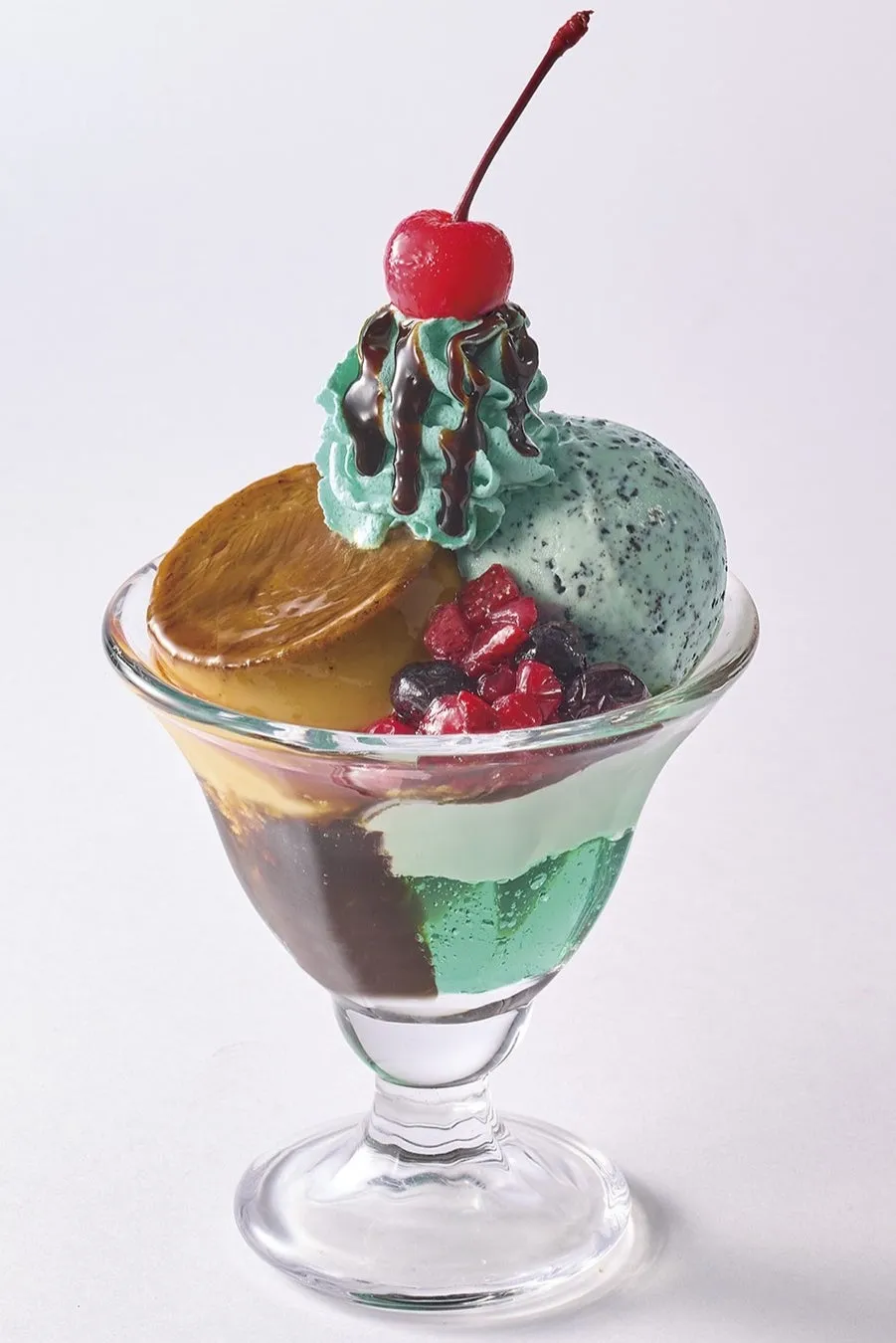 自家製プリンとチョコミントのジョナサンデー