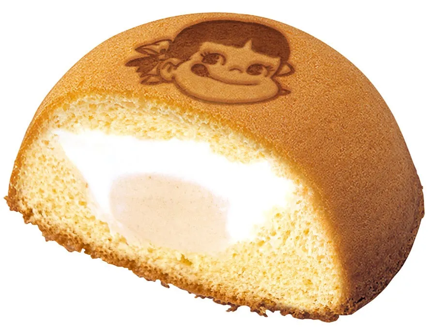 球磨栗とミルキーの2種クリームが入ったツインほっぺの断面